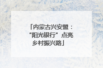 内蒙古兴安盟：“阳光银行”点亮乡村振兴路