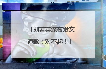 刘若英深夜发文道歉：对不起！