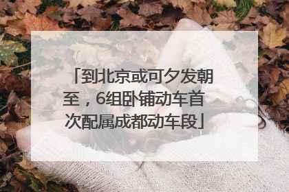 到北京或可夕发朝至，6组卧铺动车首次配属成都动车段