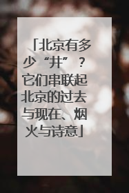 北京有多少“井”？它们串联起北京的过去与现在、烟火与诗意