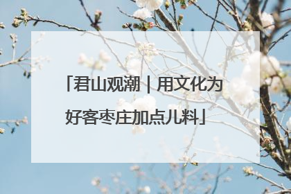 君山观潮｜用文化为好客枣庄加点儿料