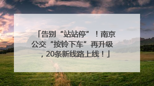 告别“站站停”！南京公交“按铃下车”再升级，20条新线路上线！