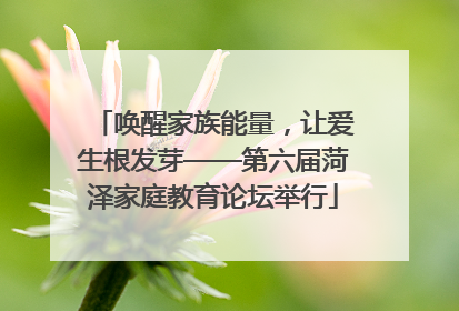 唤醒家族能量，让爱生根发芽——第六届菏泽家庭教育论坛举行