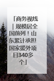 商务视线｜规模居全国前列！山东累计承担国家援外项目340多个