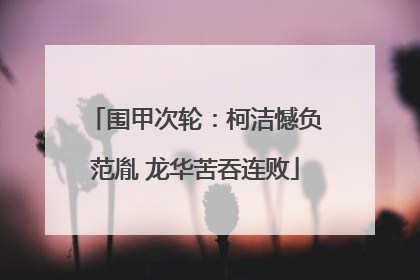 围甲次轮：柯洁憾负范胤 龙华苦吞连败