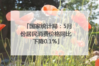 国家统计局：5月份居民消费价格同比下降0.1%