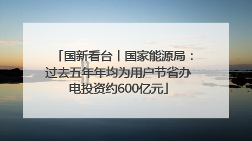 国新看台丨国家能源局：过去五年年均为用户节省办电投资约600亿元