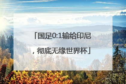 国足0:1输给印尼，彻底无缘世界杯
