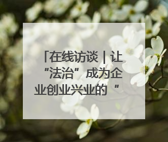 在线访谈｜让“法治”成为企业创业兴业的“定心丸”