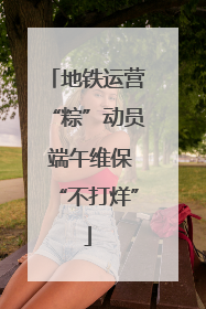 地铁运营“粽”动员 端午维保“不打烊”