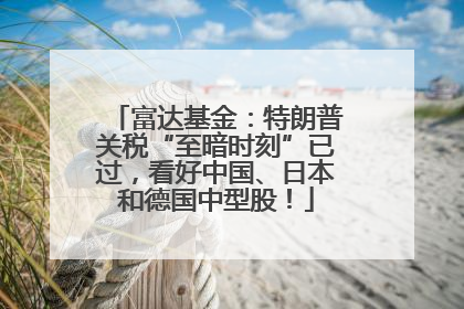 富达基金：特朗普关税“至暗时刻”已过，看好中国、日本和德国中型股！