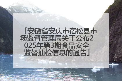 安徽省安庆市宿松县市场监督管理局关于公布2025年第3期食品安全监督抽检信息的通告