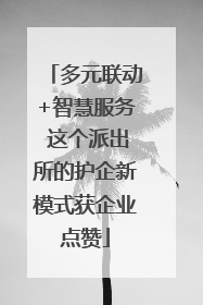 多元联动+智慧服务 这个派出所的护企新模式获企业点赞