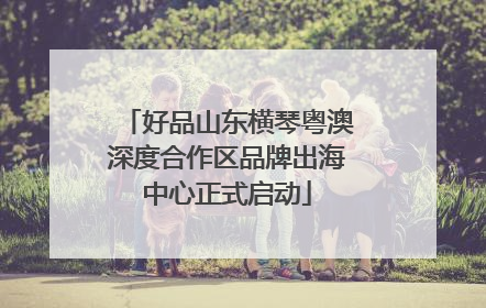 好品山东横琴粤澳深度合作区品牌出海中心正式启动