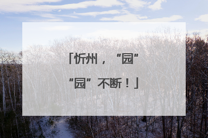 忻州，“园”“园”不断！
