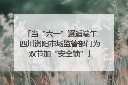 当“六一”邂逅端午 四川资阳市场监管部门为双节加“安全锁”