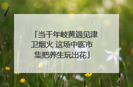当千年岐黄遇见津卫烟火 这场中医市集把养生玩出花