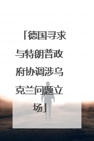 德国寻求与特朗普政府协调涉乌克兰问题立场