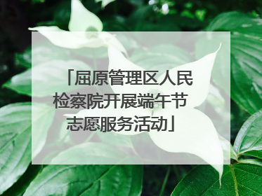 屈原管理区人民检察院开展端午节志愿服务活动