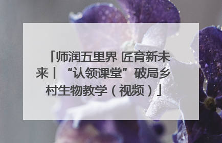 师润五里界 匠育新未来丨“认领课堂”破局乡村生物教学（视频）