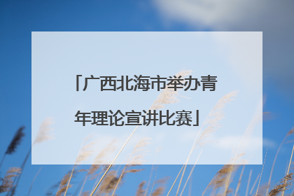 广西北海市举办青年理论宣讲比赛