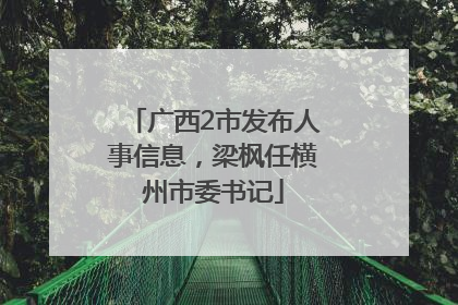 广西2市发布人事信息，梁枫任横州市委书记