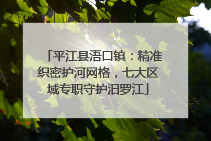 平江县浯口镇：精准织密护河网格，七大区域专职守护汨罗江