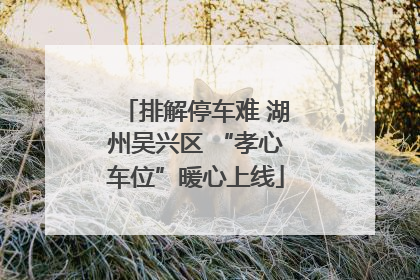 排解停车难 湖州吴兴区 “孝心车位”暖心上线