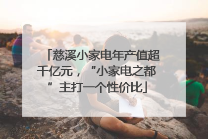 慈溪小家电年产值超千亿元，“小家电之都”主打一个性价比