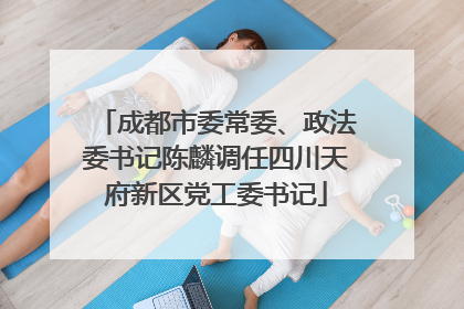成都市委常委、政法委书记陈麟调任四川天府新区党工委书记