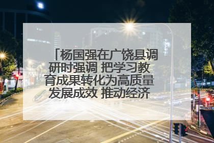 杨国强在广饶县调研时强调 把学习教育成果转化为高质量发展成效 推动经济稳健向好进中提质