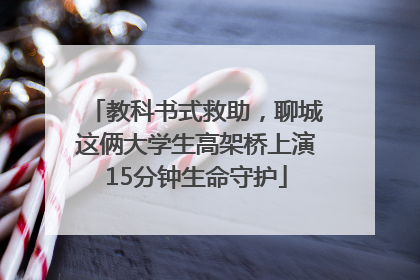教科书式救助，聊城这俩大学生高架桥上演15分钟生命守护