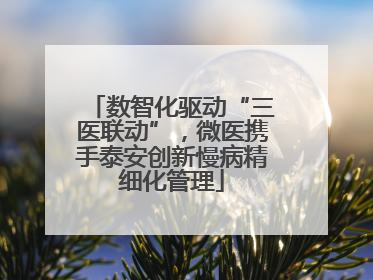 数智化驱动“三医联动”，微医携手泰安创新慢病精细化管理