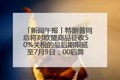 新闻午报丨特朗普同意将对欧盟商品征收50%关税的最后期限延至7月9日；00后舞蹈老师“花式”推介家乡岳阳>>