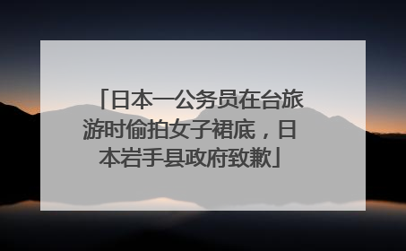日本一公务员在台旅游时偷拍女子裙底，日本岩手县政府致歉