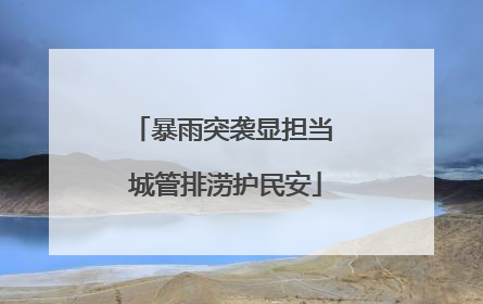 暴雨突袭显担当 城管排涝护民安