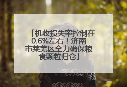 机收损失率控制在0.6%左右！济南市莱芜区全力确保粮食颗粒归仓