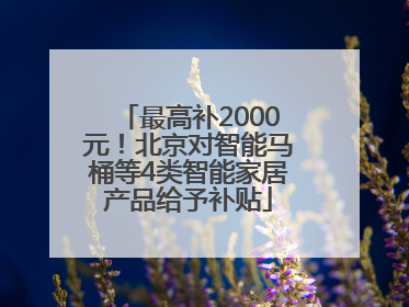 最高补2000元！北京对智能马桶等4类智能家居产品给予补贴