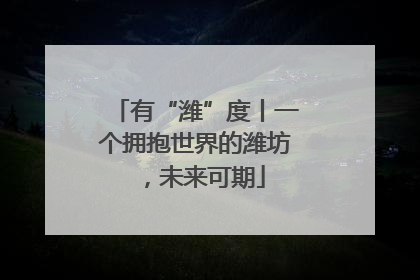 有“潍”度丨一个拥抱世界的潍坊，未来可期
