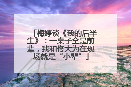 梅婷谈《我的后半生》：一桌子全是前辈，我和佟大为在现场就是“小辈”