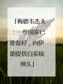 梅德韦杰夫：一些国家已准备好，向伊朗提供自家核弹头