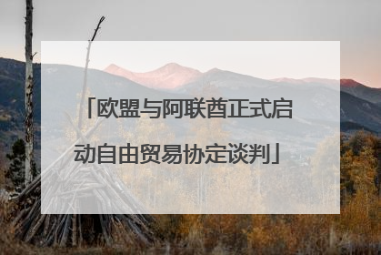 欧盟与阿联酋正式启动自由贸易协定谈判