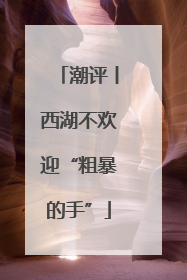 潮评丨西湖不欢迎“粗暴的手”