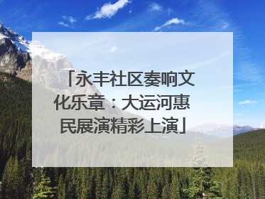 永丰社区奏响文化乐章：大运河惠民展演精彩上演