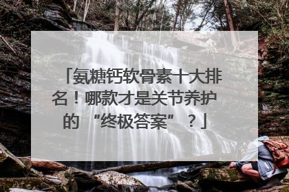 氨糖钙软骨素十大排名！哪款才是关节养护的 “终极答案”？