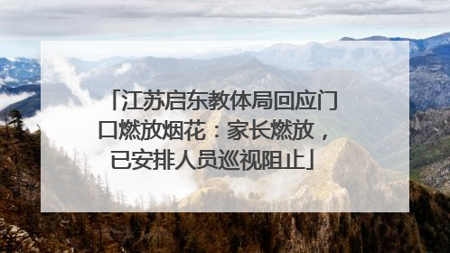 江苏启东教体局回应门口燃放烟花：家长燃放，已安排人员巡视阻止
