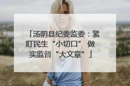 汤阴县纪委监委：紧盯民生“小切口” 做实监督“大文章”