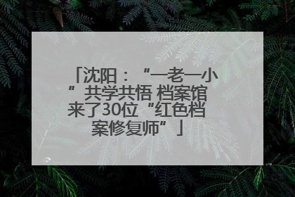 沈阳：“一老一小”共学共悟 档案馆来了30位“红色档案修复师”