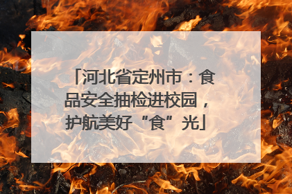 河北省定州市：食品安全抽检进校园，护航美好“食”光