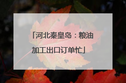 河北秦皇岛：粮油加工出口订单忙